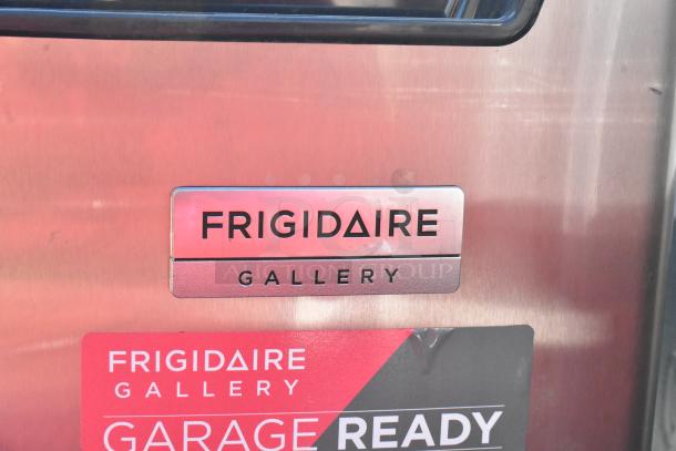 Frigidaire FGFRF6547 Cooler w/ Freezer, 115 Volts, 1 Phase, stainless steel finish, "Frigidaire Gallery" and "Garage Ready" labels visible.