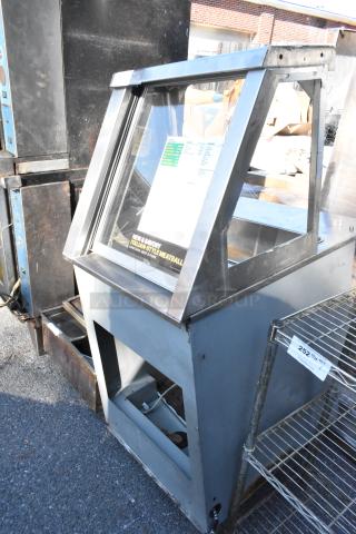 Duke SUB-HJF-R25 metal soup station, 120V, 1 phase, featuring glass display and warming compartments. Good condition.