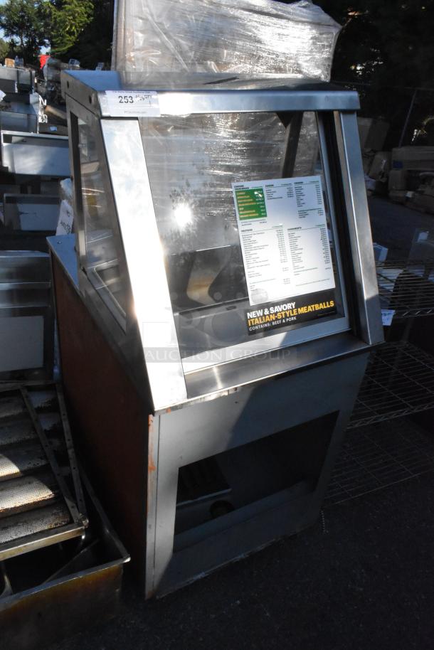 Duke SUB-HJF-R25 Metal Prep Line Warming Soup Station, 120 Volts, 1 Phase, metal exterior, visible menu signage.