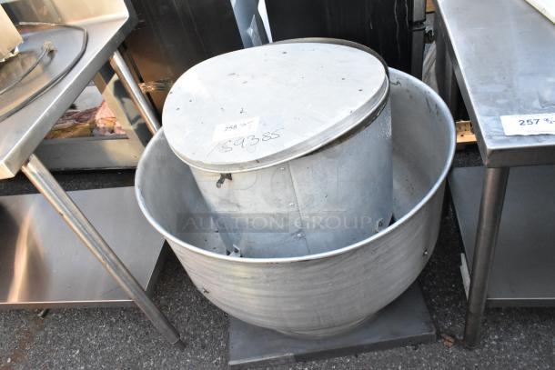 CaptiveAire NCA14FA commercial mushroom exhaust fan, metal, 115 volts, 1 phase, used condition, model label visible.