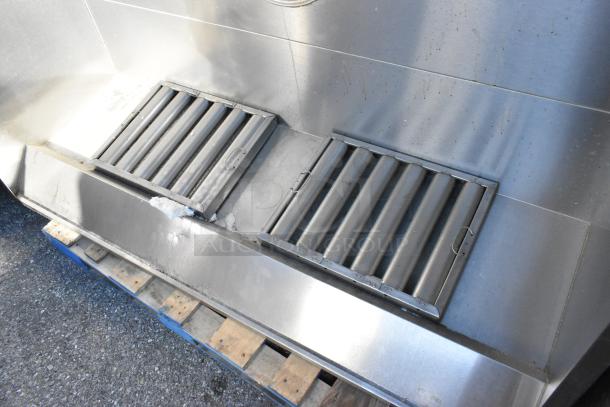 5' CaptiveAire 6024 VHB stainless steel grease hood, commercial use, minor wear, two baffle filters, durable construction.