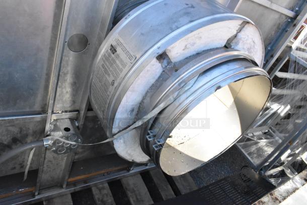 5' CaptiveAire 6024 VHB stainless steel commercial grease hood, excellent condition, visible specifications label.