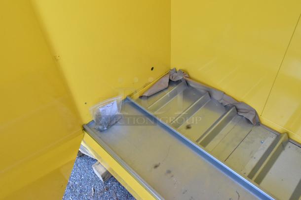 BRAND NEW SCRATCH AND DENT! Eagle Manufacturing 5510X Yellow Safety Cabinet, 2 self-closing doors, 2 shelves, 110-gallon capacity.
