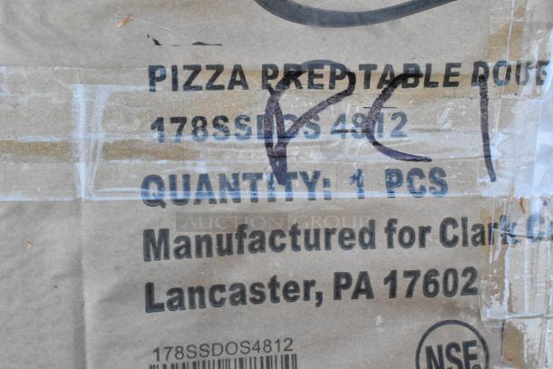 "Seaga Pizza Prep Table Box, Model 178SSDOS4812, Quantity 1, Lancaster, PA. NSF certified. Scratch and dent condition."