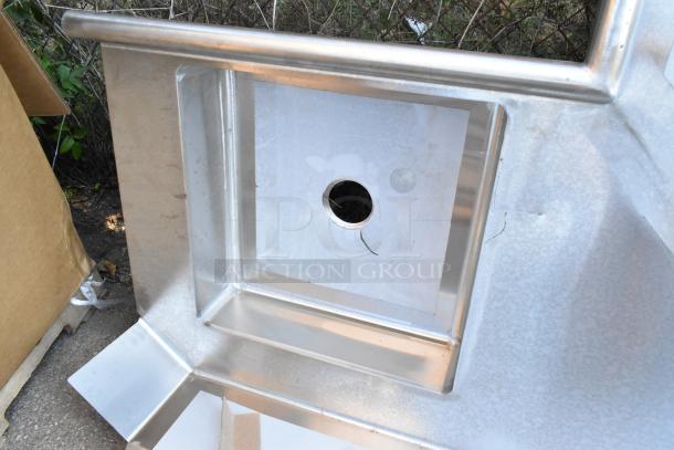 BRAND NEW SCRATCH AND DENT Regency 600DDTI72L 6' L-shape stainless steel soiled dishtable. No legs. 16-gauge steel.