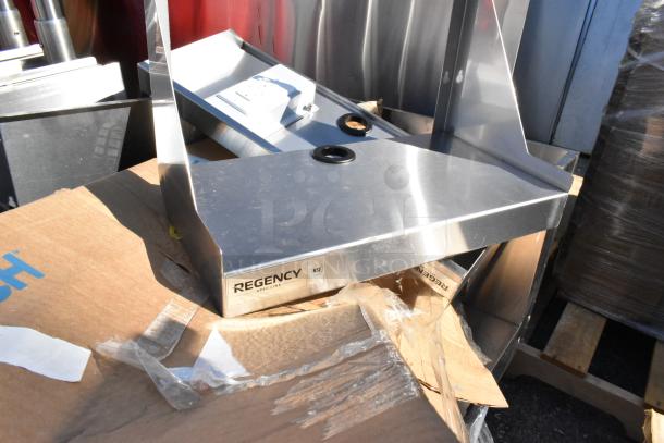 Regency Spec Line 18" stainless steel speed rail, brand new, with label visible.