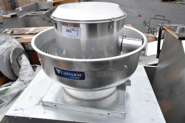 Canarm ALX120-UD-EC Upblast Direct Drive Spun Alum Exhauster, 120/208-240V, 1 Phase, in excellent condition.