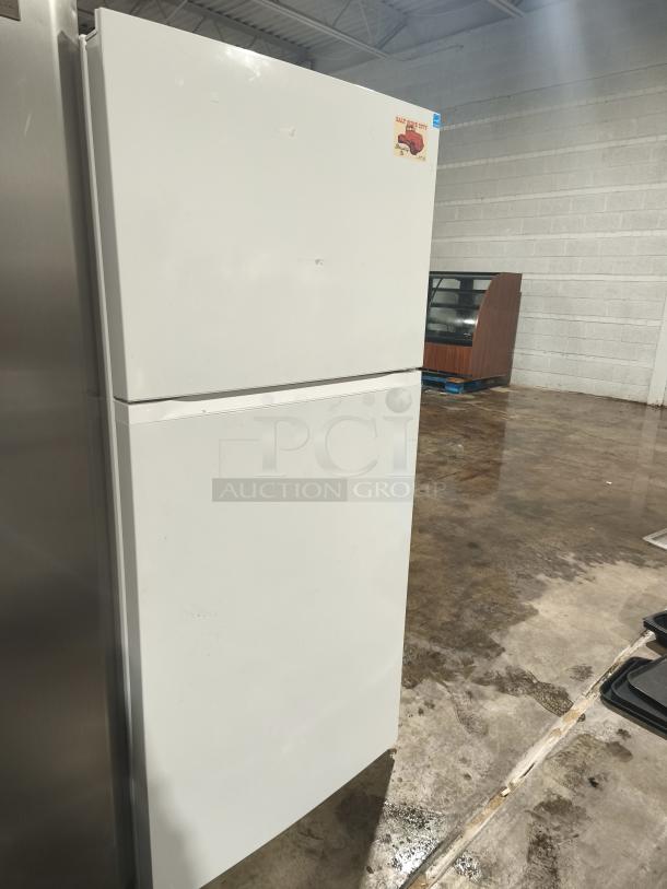 Criterion® refrigerator, model 453-8090, white finish, good condition, visible top-left corner label indicating product info.