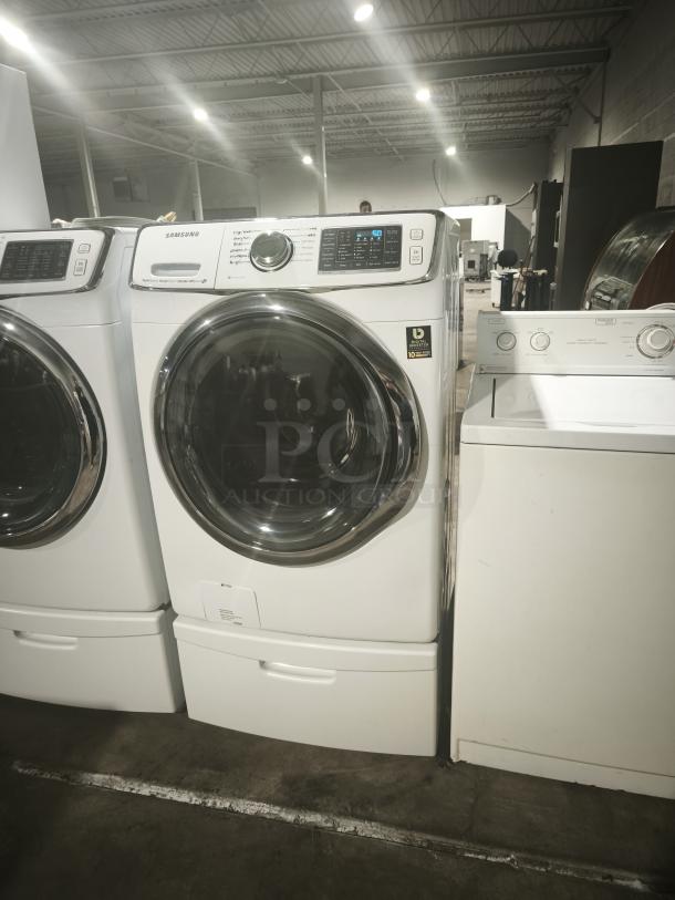 Samsung WF45H6300AW 27" front load washer, white, 4.5 cu. ft., 13 wash cycles, Steam, SuperSpeed, VRT Plus, ENERGY STAR.