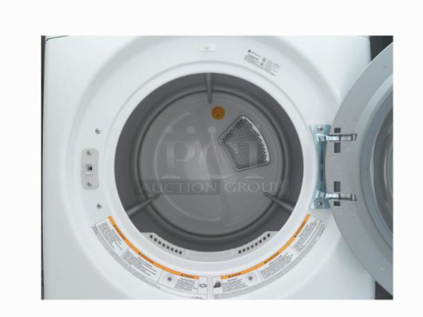 LG DLEX2650W electric dryer, 27-inch, 7.3 cu. ft. capacity, steam functions, sensor dry, alloy steel drum, open door view.