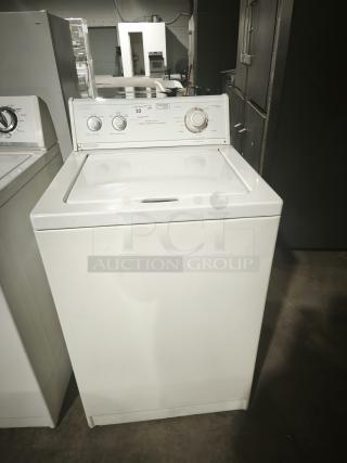 Estate top-load washing machine TAWB600DQ0, 2-speed automatic, white, good condition, front control panel visible.