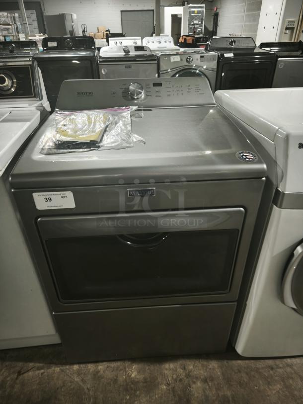 MAYTAG 27" Electric Dryer, Model MEDB765FC0, Metallic Slate. Features IntelliDry® Sensor, 7.4 cu. ft. capacity, excellent condition.