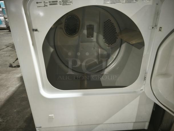 Maytag Centennial® Gas Dryer, model MGDC400VW0, open door showing interior drum, in good condition.