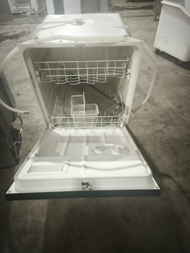 GE Built-In Full-Console Dishwasher, model gsd3960L00ss, open view showing racks and interior, used condition.
