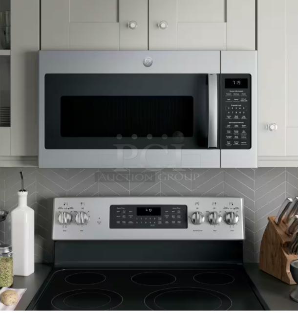GE 1.9 Cu. Ft. Over-the-Range Sensor Microwave, Stainless Steel, Model JVM7195SKSS, sleek design, modern controls.