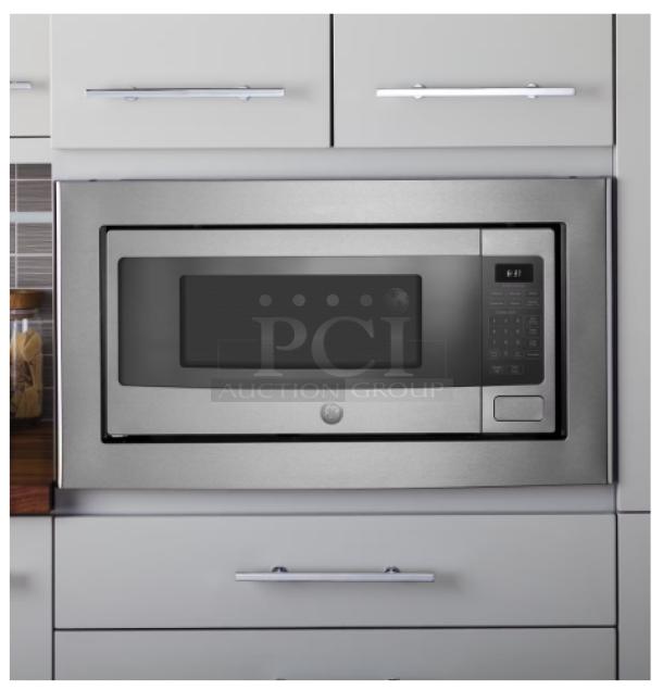 GE Profile 1.1 Cu. Ft. Countertop Microwave Oven in stainless steel. Model PEM31SFSS. Sleek design, digital display.