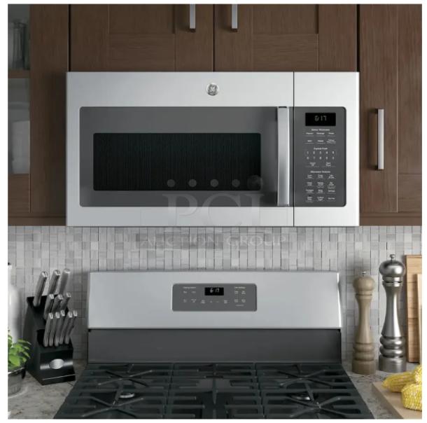 GE 1.7 Cu. Ft. Over-the-Range Sensor Microwave Oven, model JVM6175SKSS, in stainless steel, excellent condition.