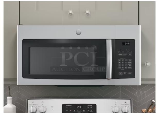 GE 1.6 cu. ft. Over-the-Range Microwave Oven, Model JNM3163RJSS. Stainless steel finish with digital keypad.
