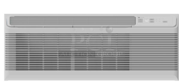 GE Zoneline® PTAC Unit, model AZES12DCXXA; 12,000 BTU, 230/208V, fixed-speed, corrosion protection, cooling/electric heat.