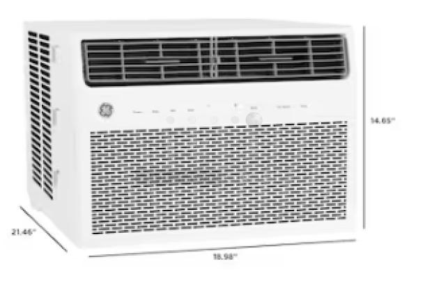 BRAND NEW SCRATCH AND DENT GE 14,000 BTU smart window AC, Model AWFS14WWL, for rooms up to 700 sq. ft, white.