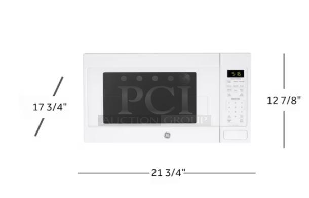 BRAND NEW GE® 1.6 Cu. Ft. Countertop Microwave (Model GCST16S1WWW), white, 17 3/4"W x 12 7/8"H x 21 3/4"D, scratch and dent condition.