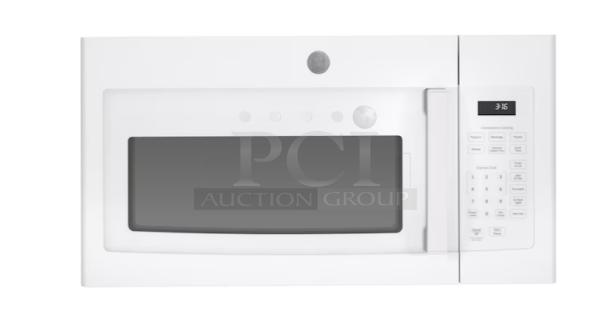 GE 1.6 Cu. Ft. Over-the-Range Microwave Oven in white, Model JVM3160DFWW, featuring convenience cooking controls.