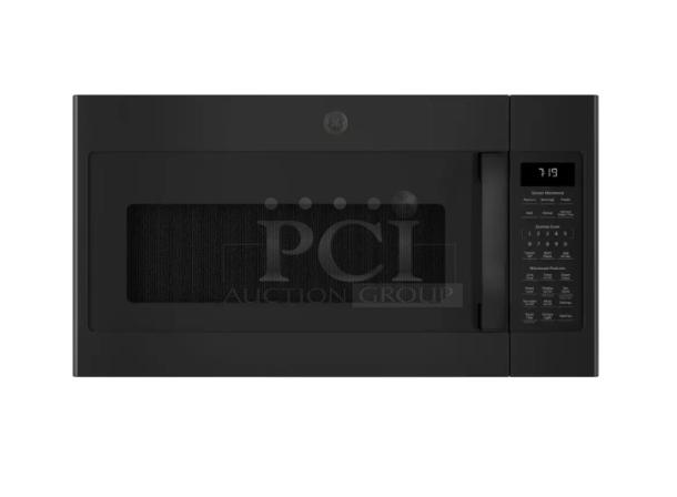 GE® 1.9 Cu. Ft. Over-the-Range Sensor Microwave in black, Model JVM7195DKBB, features a digital display and touch controls.
