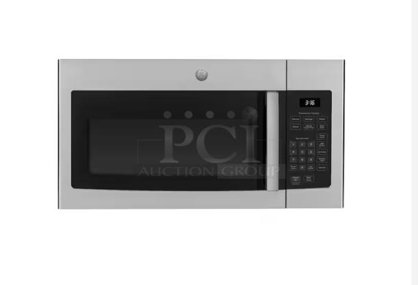 BRAND NEW GE® JNM3163RJSS 1.6 Cu. Ft. Over-the-Range Microwave with Recirculating Venting, scratch and dent.