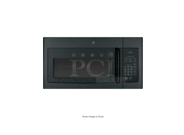 Brand new GE 1.6 cu. ft. over-the-range microwave, model JVM3160DFBB, with minor scratches and dents, in black finish.