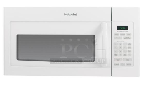 Hotpoint GE RVM5160DHWW 1.6 Cu. Ft. Over-the-Range Microwave, white, with digital display and keypad. Excellent condition.