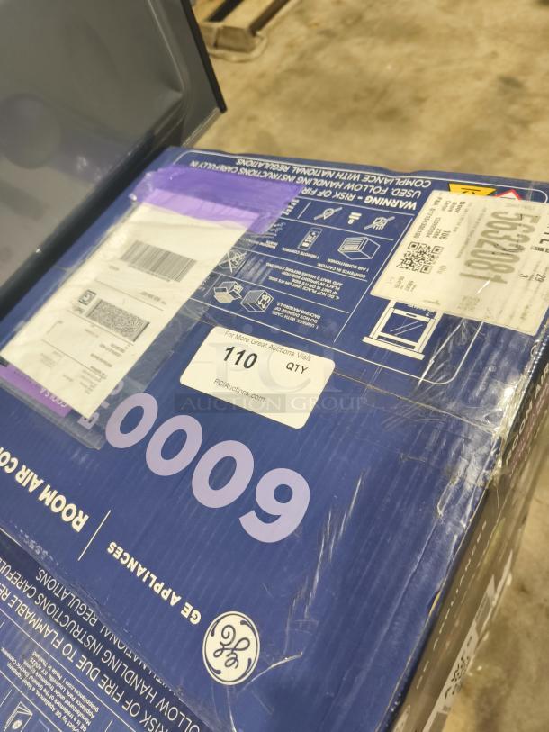 Brand new GE 6,000 BTU window air conditioner, model AWFS06BWL, for rooms up to 250 sq. ft.; scratch and dent condition.