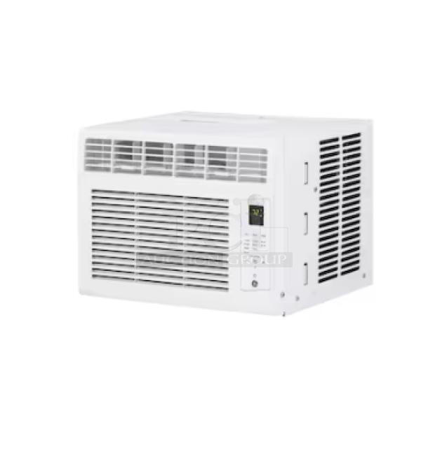 BRAND NEW GE 6,000-BTU window air conditioner, model AHQ06LYC, for small rooms; electronic controls; scratch and dent condition.
