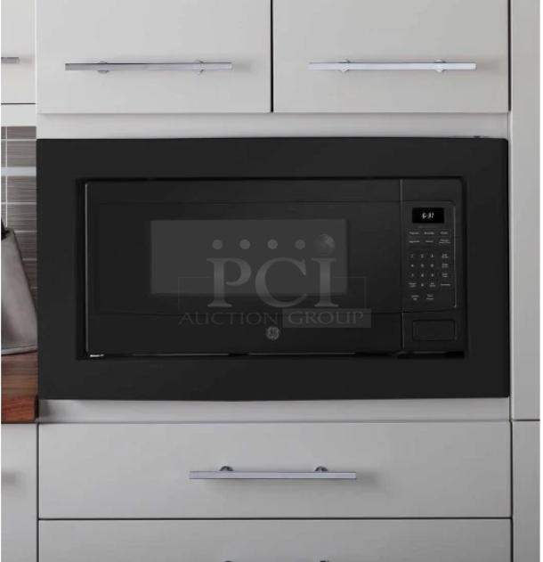 BRAND NEW SCRATCH AND DENT GE Profile Countertop Microwave Oven, 1.1 Cu. Ft., Black, Model PCHK11S1WBB, visible control panel.