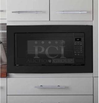 BRAND NEW SCRATCH AND DENT GE Profile Countertop Microwave Oven, 1.1 Cu. Ft., Black, Model PCHK11S1WBB, visible control panel.