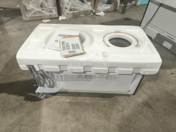 BRAND NEW GE Profile Microwave Oven, Model PCHK11S1WBB, 1.1 Cu. Ft., Black, "Scratch and Dent," with packaging.
