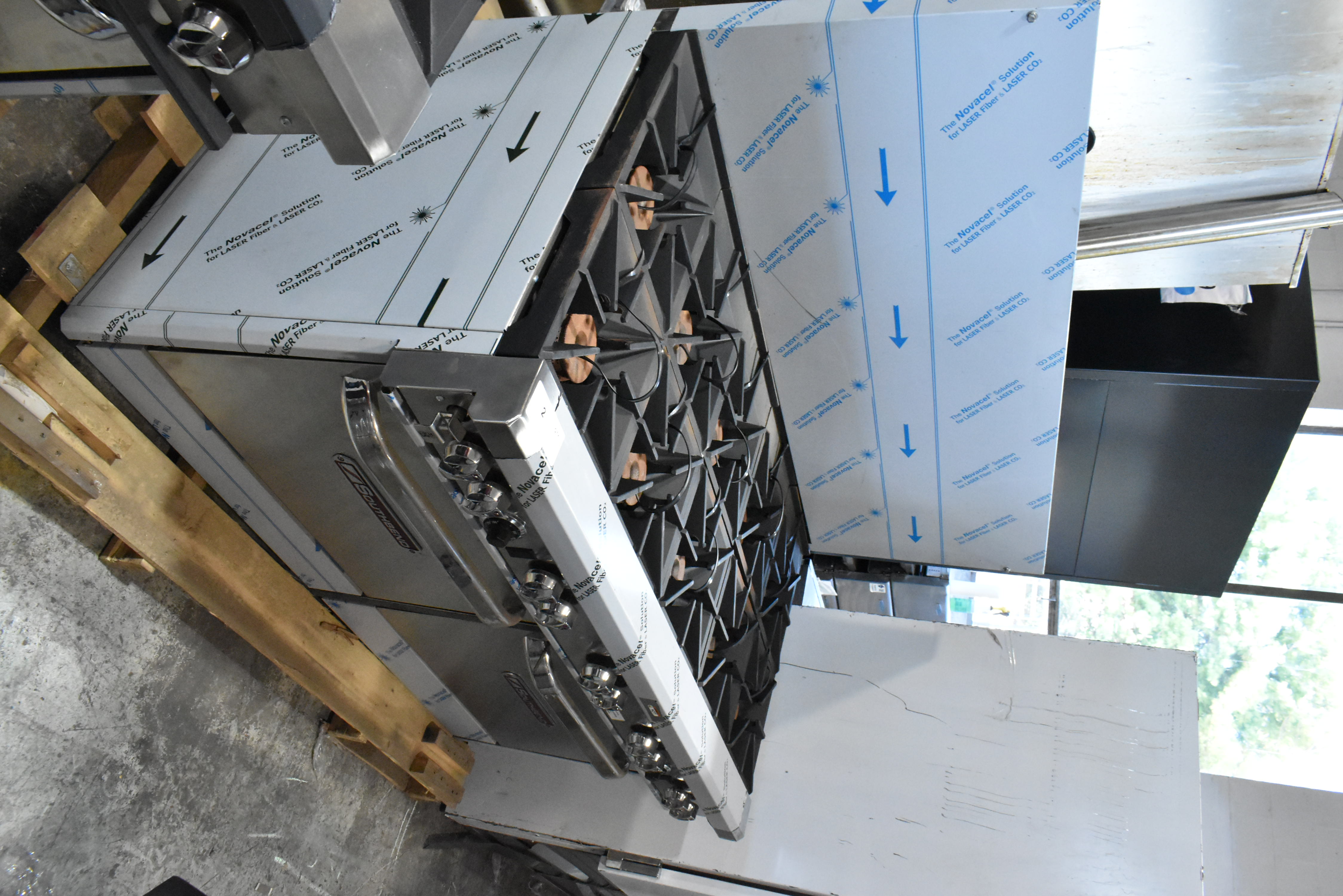 Brand new Southbend 4601DD 10-burner range with double ovens