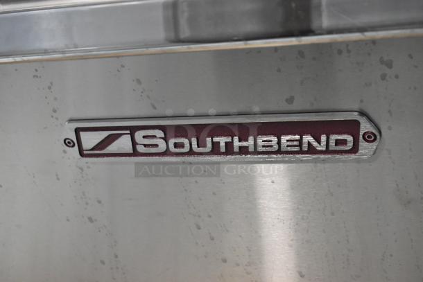 BRAND NEW 2021 Southbend 4601DD stainless steel 10-burner range, two ovens, natural gas, with backsplash, logo shown.