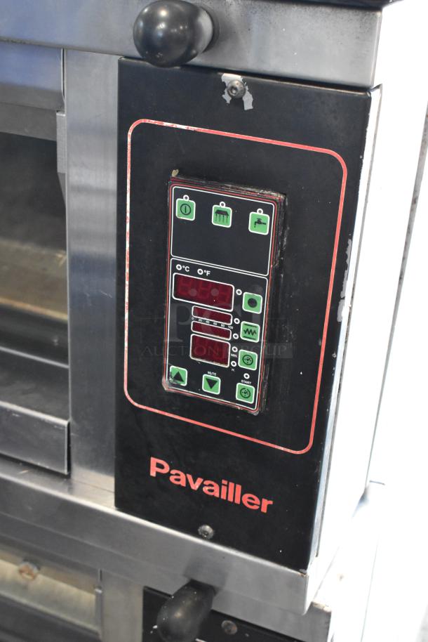 Pavailler stainless steel commercial electric single deck oven, digital controls, 250V, 1 phase, used condition.