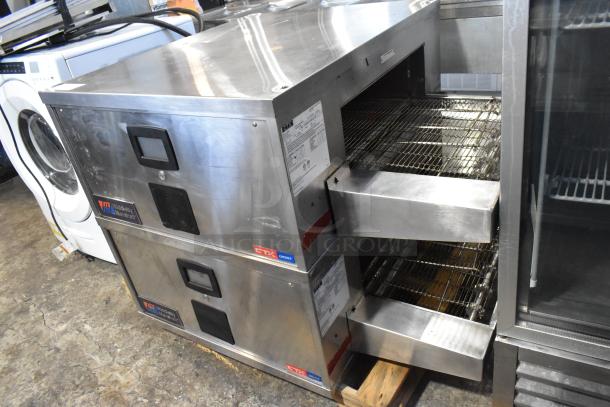 Middleby Marshall CTX DZ33T conveyor pizza ovens, stainless steel, electric, 208V, on casters, excellent condition.