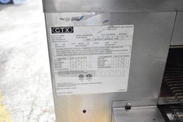 Middleby Marshall CTX DZ33T stainless steel conveyor pizza oven, electric, 208V, commercial casters, 2023 model.