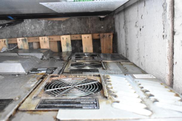Turbochef HhC2020 stainless steel conveyor ovens, 208/240V, 3 phase, used condition, visible fans and labels.