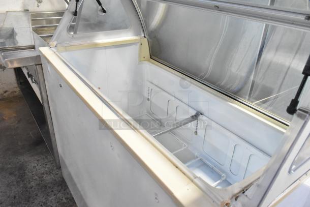 Kelvinator metal commercial ice cream dipping cabinet, stainless steel, used, spacious interior, clean condition.