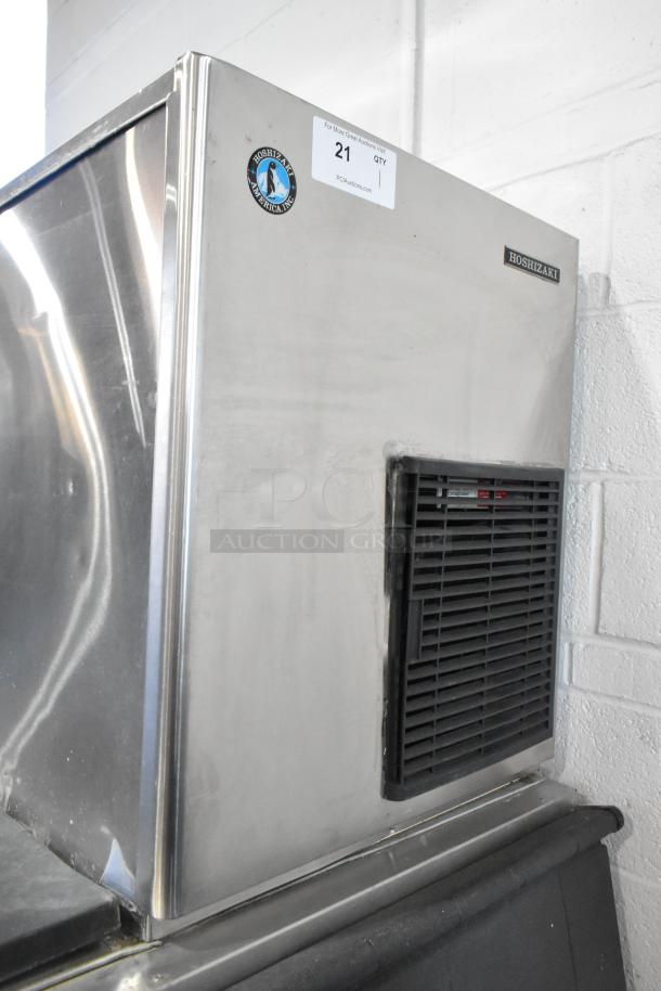 Hoshizaki F-1001MWH Stainless Steel Commercial Ice Head on Bin, 208-230V, 1 Phase, Hoshizaki label, good condition.