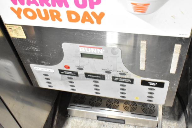 Bunn IMIX-5 stainless steel commercial cappuccino machine, 120/208-240V, countertop model, with control panel and drip tray.