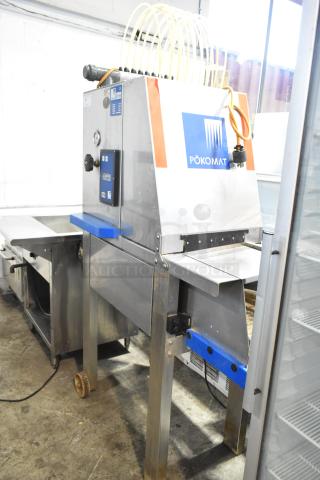 Pokomat P16/320 SI Metal Commercial Floor Style Brine Meat Injection Machine on Commercial Casters. 220 Volts. - Item #1210294