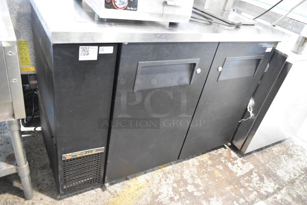 True TBB-24-48 metal commercial 2-door undercounter cooler, 115 volts, 1 phase. Black exterior, excellent condition.