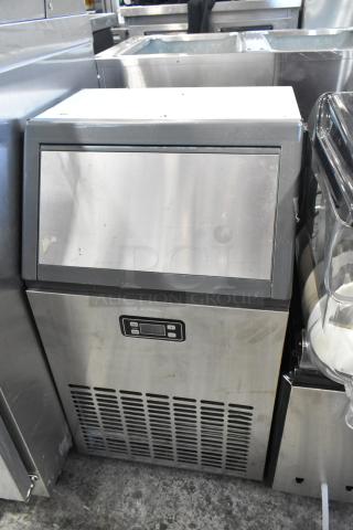 2023 Vremi Stainless Steel Commercial Ice Machine, undercounter, 115V, 1 phase, with control panel, few marks visible.