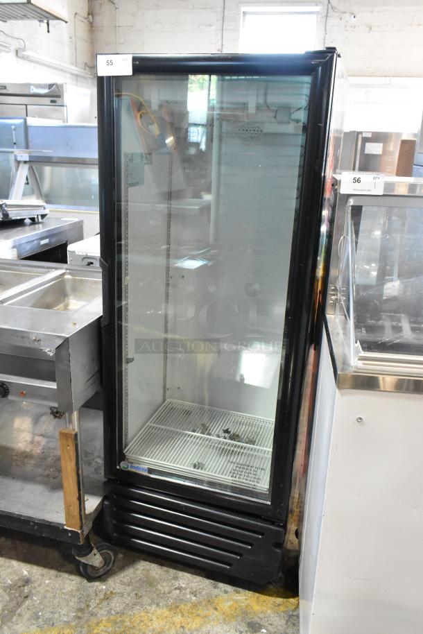 Imbera VR12 Metal Commercial Single Door Cooler, 115V, 1 Phase, features glass door, black finish, visible brand label.
