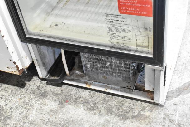 Turbo Air TGM-22R Metal Commercial Cooler, single door, 115V, 1 phase. Visible wear and rust on edges.