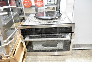 BRAND NEW 2025 KoolMore KM-MD-1SS Stainless Steel Commercial Microwave Drawer with glass damage. 120 Volts, 1 Phase.